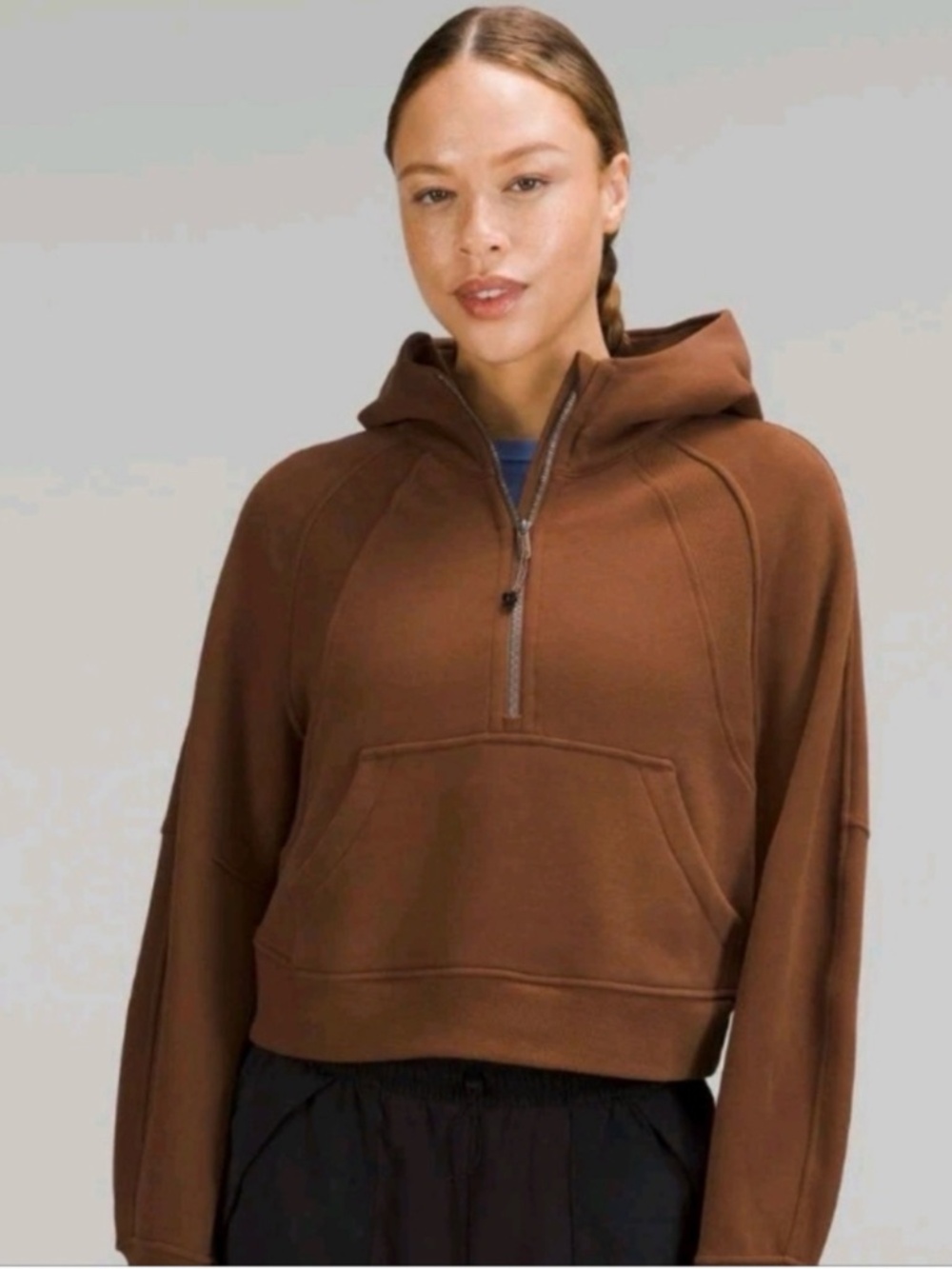lululemon Scuba Oversized Half-Zipped hoodie in Roasted Brown - Size XL/XXL